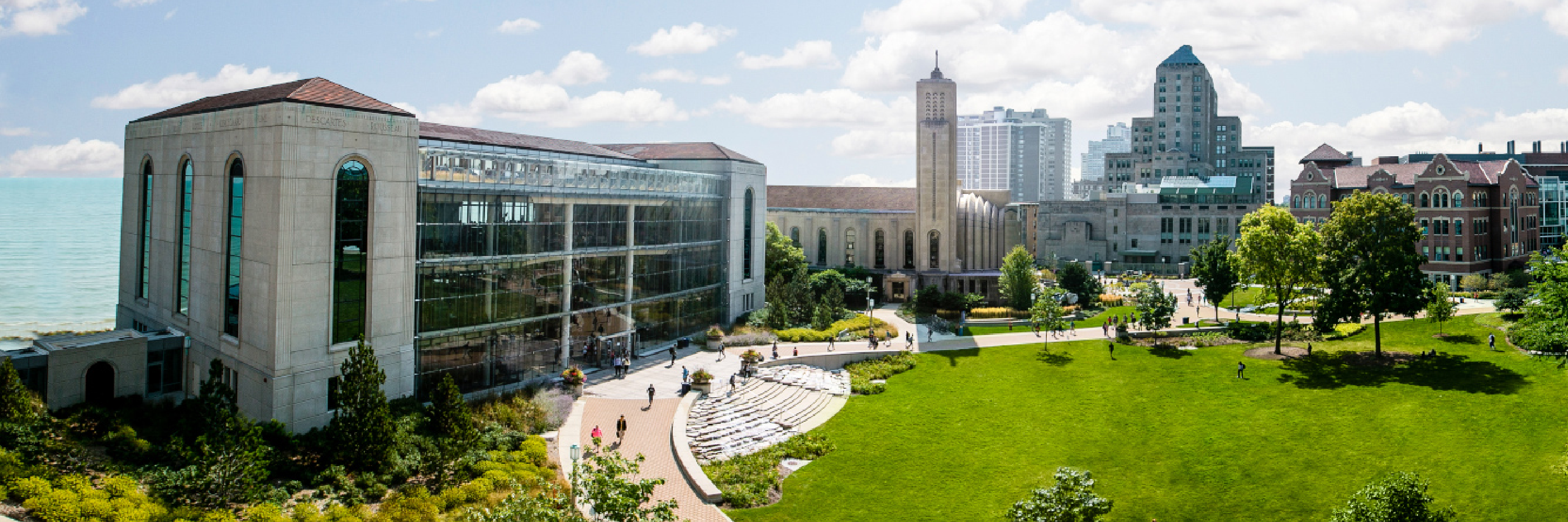 An aerial view of the Lake Shore Campus